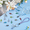 40Pcs 8 Styles Angel Glass & Alloy Pendant Decorations HJEW-FH00076-5