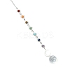 Chakra Natural Gemstone Beads & Brass Sun Moon Hanging Suncatchers HJEW-JM04995-02-2