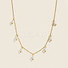 Elegant Round White Imitation Pearl Pendant Bib Necklaces FU4888-1