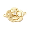 Brass Pave Glass Connector Charms KK-Z073-32G-01-2