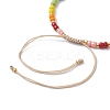 Colorful Glass Seed & Brass Braided Bead Bracelet BJEW-JB10138-02-4