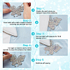 7Pcs Butterfly Hotfix Rhinestone Iron on/Sew On Patches DIY-DR0002-04B-4