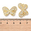 Rack Plating Brass Cubic Zirconia Butterfly Connector Charms KK-C084-31A-G01-3