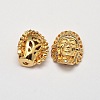 Indian Brass Micro Pave AAA Cubic Zirconia Beads ZIRC-L050-25G-NR-1