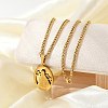 201 Stainless Steel Virgin Mary Pendant Wheat Chain Necklaces for Men NJEW-S387-09G-03-1