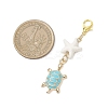 Alloy Enamel Turtle Pendant Decoration HJEW-JM04356-3