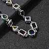 Brass Micro Pave Cubic Zirconia Link Bracelets for Women BJEW-P358-03P-3
