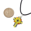 Transparent Electroplate Glass Pendant Necklaces NJEW-MZ00040-03-3