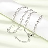 4MM 304 Stainless Steel Textured Paperclip Chain Necklaces for Man and Women SA-CBAB767-09P-1