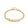 Brass Micro Pave Clear Cubic Zirconia Link Bracelets for Women BJEW-F504-05G-2