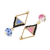 304 Stainless Steel & Glass Seed Beads Pendants PALLOY-MZ01431-2