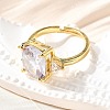 Brass Micro Pave Cubic Zirconia Finger Rings for Women RJEW-F181-11G-01-1