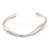 Non-Tarnish 304 Stainless Steel Open Cuff Bangles for Women BJEW-G711-02P-1
