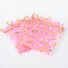 Heart Printed Organza Bags OP-R022-10x15-02-2