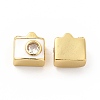 Brass Micro Pave Cubic Zirconia Beads KK-I699-02G-2