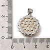 Brass Pave Natural Yellow Shell Carved Cat Pendants KK-Z091-08P-01-3