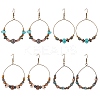 3 Pairs 3 Style Bohemia Glass & Acrylic Beaded Circle Ring Dangle Earrings EJEW-AN0002-95-1