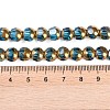 Electroplate Glass Beads Strands X-EGLA-Q128-04A-FP04-4
