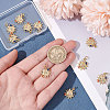 10Pcs Sun with Moon Brass Micro Pave Colorful Cubic Zirconia Pendants KK-BBC0004-16-3