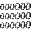 18Pcs 6 Styles 201 Stainless Steel Grooved Finger Ring Settings STAS-SC0010-59-1
