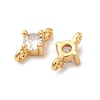 Brass Pave Clear Cubic Zirconia Connector Charms KK-P340-07B-G-2