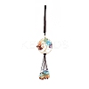 Wire Wrapped Chips Natural Gemstone Big Pendant Decorations HJEW-JM00831-02-1