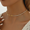 Fashionable Brass Clear Cubic Zirconia Cup Chain Necklaces MG3288-3