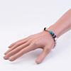 Natural Howlite & Gemstone Beads Stretch Bracelets BJEW-JB02510-02-3