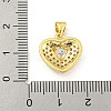 Heart Rack Plating Brass Micro Pave Cubic Zirconia Charms KK-Z053-17G-4