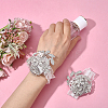 Silk Cloth & Zinc Alloy Crystal Rhinestone Wrist Corsage AJEW-WH0314-928-4
