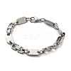 304 Stainless Steel Oval Link Chain Bracelets for Women Men BJEW-A033-04P-4