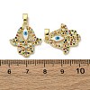 Brass Micro Pave Cubic Zirconia Pendants KK-F903-06G-02-3