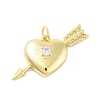 Rack Plating Brass Micro Pave Clear Cubic Zirconia Pendants KK-A208-05G-1