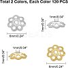240Pcs 4 Style 304 Stainless Steel Bead Caps STAS-UN0038-54-4