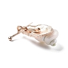 Snail White Natural Conch Shell Fossil Brooch Pin JEWB-A020-02G-01-2