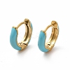 Ion Plating(IP) Enamel Hoop Earrings EJEW-G344-02G-01-1