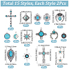 30Pcs 15 Styles Synthetic Turquoise Pendants FIND-BM0001-29-2