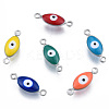 304 Stainless Steel Enamel Connector Charms STAS-N092-179-2