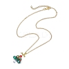 Christmas Tree Glass Beaded Pendant Necklaces X1-NJEW-TA00174-4