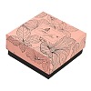 Flower Print Cardboard Paper Jewelry Storage Boxes LS-CON-P022-01B-1