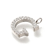 304 Stainless Steel Micro Pave Cubic Zirconia Pendants STAS-H228-06P-G-2