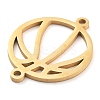 304 Stainless Steel Hollow Sport Ball Connector Charms STAS-M076-11G-2
