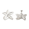 Rack Plating Starfish Brass Stud Earrings EJEW-H016-28P-1