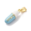 Brass Enamel Pendants KK-Q098-40G-D-2