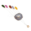 Wood & Natural Dye Agate Wind Chime Pendants HJEW-H054-03-7