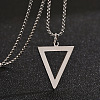 Inverted Triangle Stainless Steel Pendant Box Chain Necklaces for Men FS-WGF3CC6-02-1