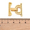 Brass Micro Pave Clear Cubic Zirconia Fold Over Clasps KK-P291-13G-3