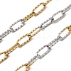 Two Tone 304 Stainless Steel Textured Paperclip Chains CHS-P029-01A-1