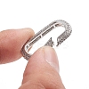 Brass Micro Pave Clear Cubic Zirconia Spring Gate Rings ZIRC-E164-06P-3