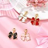 Bowknot Alloy Enamel Pendant Decorations HJEW-JM02209-2